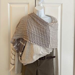 Uniglo cotton taupe gauzy scarf